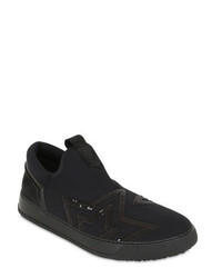 Bruno Bordese Star Patches Neoprene Leather Sneakers