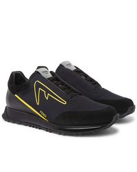 Fendi Suede And Leather Trimmed Neoprene Sneakers