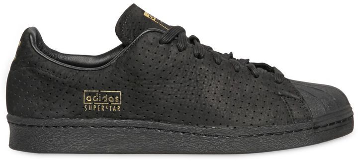 adidas superstar black suede