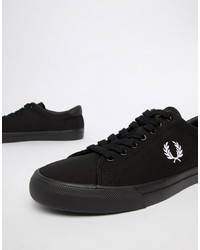 Fred Perry Underpsin Twill Trainers In Black