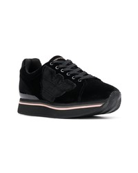 Emporio Armani Velvet Platform Low Top Sneakers