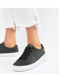 ASOS DESIGN Wide Fit Devlin Lace Up Trainers Pu