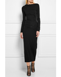Vivienne Westwood Anglomania Taxa Draped Stretch Jersey Maxi Dress Black