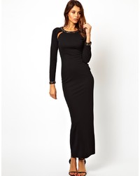 Asos Embellished Back And Cuff Maxi Dress
