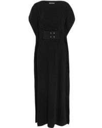 MM6 MAISON MARGIELA Belted Crepe Maxi Dress Black