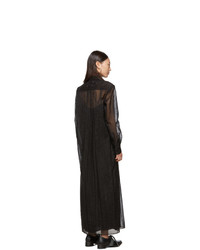 Maison Margiela Black Organza Long Shirt Dress