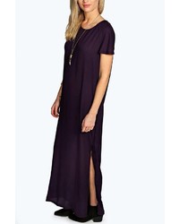 Boohoo Mariah Woven Short Sleeve Column Maxi Dress