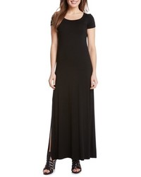 Karen Kane Cap Sleeve Jersey Maxi Dress Size Medium Black