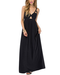 ChicNova High Waist Cutout Black Cami Dress