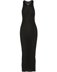 Rick Owens Cotton Jersey Maxi Dress Black