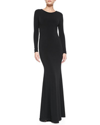 Alice + Olivia Long Sleeve Maxi Dress With Back Piping Accent