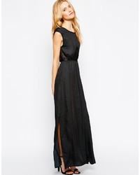 Vila Maxi Dress With Lace Inserts