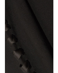 The Row Miel Lace Up Stretch Wool Maxi Dress Black
