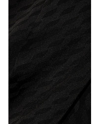 Maison Margiela Satin Jacquard Wrap Maxi Dress Black