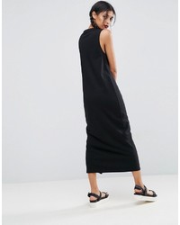 Asos Sleeveless Maxi Dress With Popper Detail