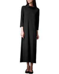 Joan Vass Turtleneck Maxi Dress Petite Black