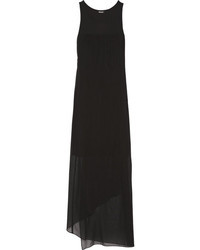 DKNY Wrap Effect Stretch Georgette Maxi Dress