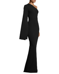 SOLACE London Ysabel One Shoulder Maxi Dress Black