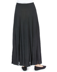 Joan Vass A Line Paneled Maxi Skirt Black