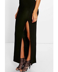 Boohoo Alivia Sliced Front Jersey Maxi Skirt