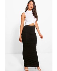 Boohoo Beau Rouched Side Basic Maxi Skirt