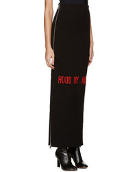 Hood by Air Black Double Zip Maxi Skirt