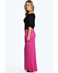 Boohoo Plus Gracie Contrast Waistband Jersey Maxi Skirt