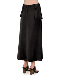 Marni Fold Waist Side Ruffle Maxi Skirt Black