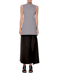 Marni Fold Waist Side Ruffle Maxi Skirt Black