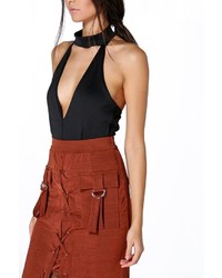 Boohoo Giselle Lace Up Front Pocket Detail Maxi Skirt