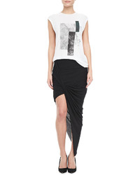 Helmut Lang Helmut Asymmetric Fitted Jersey Skirt