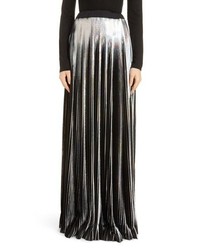 Balmain Hologram Plisse Jersey Maxi Skirt