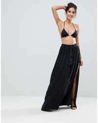Surf Gypsy Lace Up Beach Maxi Skirt