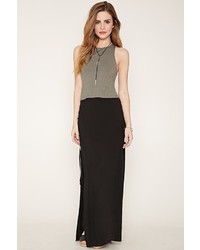Forever 21 Lace Up High Slit Maxi Skirt