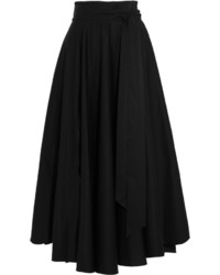 Tibi Obi Cotton Crepe Maxi Skirt Black