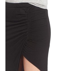 Pam & Gela Ruched Asymmetrical Maxi Skirt