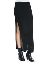 Helmut Lang Scala Asymmetric Slub Jersey Skirt