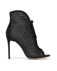 Gianvito Rossi 105 Embellished Med Mesh Ankle Boots