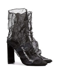 Nicholas Kirkwood Black Darcy 105 Mesh Leather Ankle Boots