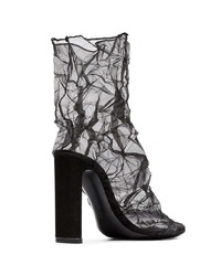 Nicholas Kirkwood Black Darcy 105 Mesh Leather Ankle Boots