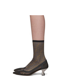 Fendi Black Mesh Forever Colibri Sock Boots
