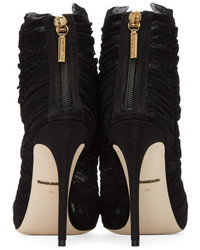 Dolce & Gabbana Dolce And Gabbana Black Ruched Tulle Boots