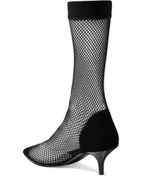 Stella McCartney Fishnet Faux Suede And Pu Sock Boots