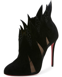 Christian Louboutin Folletteria Flame 100mm Red Sole Bootie Black