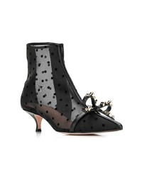 RED Valentino Red Polka Dot Mesh Ankle Boots