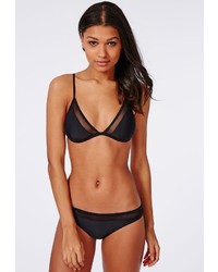 Missguided Minimal Mesh Triangle Bikini Black