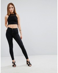 Asos Petite Petite Top With Mesh Insert Lace Up Corset Detail