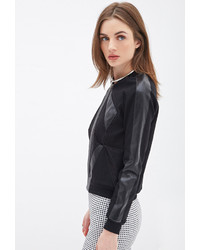 Forever 21 Faux Leather Mesh Jacket