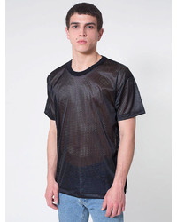 Black Mesh Crew-neck T-shirt Outfits For Men (3 ideas & outfits)