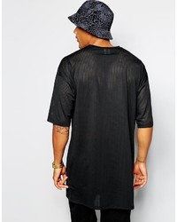 Asos Brand Super Longline T Shirt With Mesh Oversized Fit